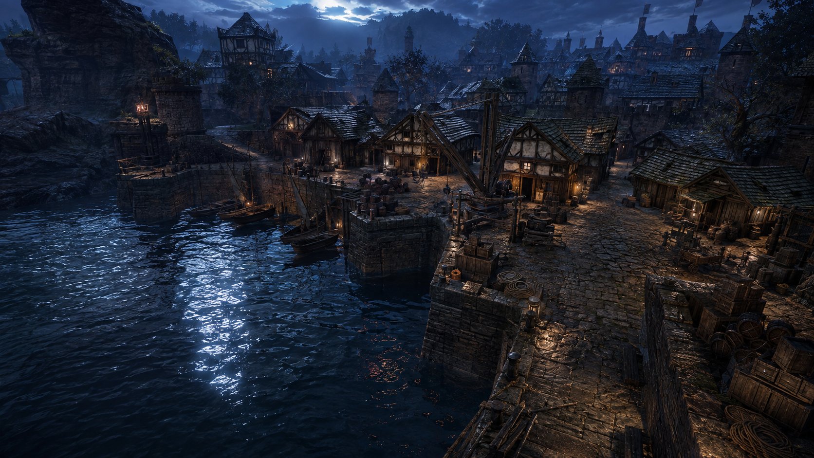 Der Hafen bei Nacht
